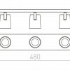 RENDL KENNY III přisazená bílá/černá 230V GU10 3x35W R12918