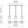 RENDL DADOS III 80 závěsná opálové sklo/matný nikl 230V E27 3x11W R14021