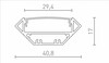 RENDL LED PROFILE J přisazený 1m černá matný akryl/hliník  R14094