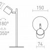 RENDL NOVA stolní lampa bílá chrom/mléčný akryl 230V LED 4.2W 3000K R14274
