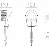 RENDL HAVANA svítidlo na bodci černá 230V LED 20W 26° IP65 3000K R14383