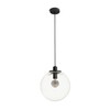 RENDL BOULDER 30 závěsné svítidlo čiré sklo/černá 230V E27 15W R14393