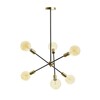 RENDL ARTEMIA 6 svítidlo na tyči černá česaná mosaz 230V E27 6x15W R14398