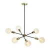 RENDL ARTEMIA 6 svítidlo na tyči černá česaná mosaz 230V E27 6x15W R14398