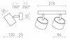 RENDL PIXEL II přisazené svítidlo černá 230V GX53 2x7W R14405
