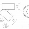 RENDL ALBANO přisazená bílá černý chrom 230V LED 5W 3000K R14425