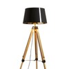 RENDL ALVIS/RIDICK stojanová lampa lampa lesklá černá zlatá fólie/bambus/černá 230V E27 15W R14501