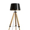 RENDL ALVIS/RIDICK stojanová lampa lampa lesklá černá zlatá fólie/bambus/černá 230V E27 15W R14501