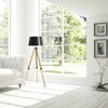 RENDL ALVIS/RIDICK stojanová lampa lampa lesklá černá zlatá fólie/bambus/černá 230V E27 15W R14501