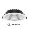 SLC vestavné LED svítidlo Shift pr.200-210 mm bílé 2400lm 3000/4000K Ra80 bez driveru IP54/IP40 UGR19