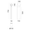 Artemide venkovní svítidlo Oblique Bollard 75 23 W 3000K