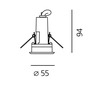 Artemide LED vestavné svítidlo Ego 55 1,5 W 3000K IK10 kulaté