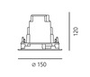 Artemide vestavné LED svítidlo Ego 150 Round 8 W 3000K 9° IP65/67