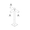 Artemide venkovní sloupek Walking Pole 900 Architectural Outdoor, 3x180° hlavice, 90 cm
