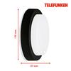 BRILONER TELEFUNKEN LED venkovní nástěnné svítidlo s čidlem, pr. 17 cm, 12 W, černá TF 315305TF