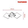 BRILONER TELEFUNKEN LED stropní svítidlo s čidlem, 47 cm, 12 W, chrom-hliník TF 318508TF