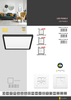 Ecolite LED svítidlo čtverec 40W 50cm CCT 4800lm IP40 černý lem W008S-CCT/40W/CR