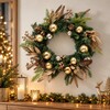 ACA Lighting vánoční adventní věnec bobule a zlaté ornamenty 60cm průměr X096017