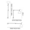 Artemide Tolomeo Mega nástěnná, stolní a stojací lampa LED 2700K - se stmívačem na těle lampy - hliník - tělo lampy bez základny a stínítka 0761W10A