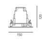 Artemide Ego 150 downlight čtverec 5d 3000K Inox IK09 T4064NSPW00