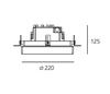 Artemide Ego 220 sklo downlight kruh EL 3000K T4131ELPTW00