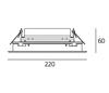 Artemide Ego Flat 220 downlight čtverec EL 3000K Inox IK10 T42016ELPTW00