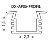 Ecolite Al profil, 2m DX-AP05-PROFIL