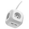 EMOS Rozbočovací kostka s prodl. přívodem – 4 zás. + 2× USB, 1,9m 1902040190