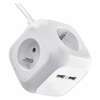 EMOS Rozbočovací kostka s prodl. přívodem – 4 zás. + 2× USB, 1,9m 1902040190