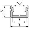 Light Impressions Reprofil U-profil plochý AU-01-05 černá mat kartáčované 2000 mm 970083