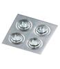 Stropní bodové zápustné svítidlo AZzardo Caro 4 Square aluminium AZ2444 GU10 4x40W IP20 18cm hliníkové