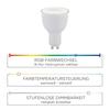 LEUCHTEN DIREKT is JUST LIGHT LED žárovka RGB+W a Smart Home s GU10 MEDION RGB+2700-5000K
