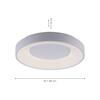 LEUCHTEN DIREKT is JUST LIGHT LED stropní svítidlo, bílé, 50cm, stmívatelné, sériový obvod, CCT, proti oslnění, 3000-5000K