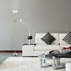 Rabalux stojací lampa Action E27 1x MAX 100W + E14 1x MAX 25W saténová chromová 4064
