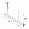 BIG WHITE Q-LINE PD LED vnitřní závěsné svítidlo, 1m, BAP, stříbrná, 3000K 1000934