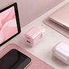 Solight 33W GaN fast charge USB-A + USB-C adaptér, růžový DC75P