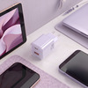 Solight 33W GaN fast charge USB-A + USB-C adaptér, fialový DC75V