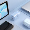 Solight 33W GaN fast charge USB-A + USB-C adaptér, modrý DC75B