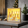 Solight LED 3D dřevěná vánoční dekorace v rámu, 12x LED, 25cm, 2x AA 1V306