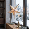 Solight LED vánoční hvězda, závěsná, časovač, 40cm, 15x LED, 2x AA 1V310