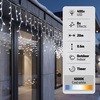 Solight LED vánoční girlanda, rampouchy, 400 LED, 20m, IP44, studené bílé světlo 1v404-CW