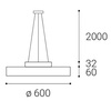 LED2 3111133DT RINGO 60 P-Z, B DIM 54W 3000K závěsné černé