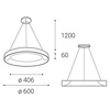 LED2 3270453DT BELLA 60 P-Z, B DIM 50W 2CCT 3000K/4000K závěsné černé