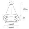 LED2 3270751DT SATURN 60 P-Z, W DIM 50W 2CCT 3000K/4000K závěsné bílé