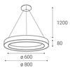 LED2 3270831DT SATURN 80 P-Z, W DIM 80W 3000K závěsné bílé