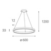 VÝPRODEJ VZORKU LED2 3270933DT CIRCLE 60 P-Z, B DIM 42W 3000K závěsné černé