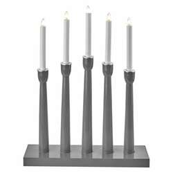 EMOS Lighting Svícen na 5× žárovičku E10 dřevěný šedý, 36×48,5cm, vnitřní 1534222200