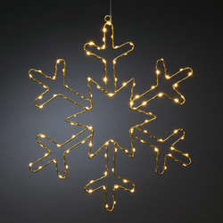 Zlatá sněhová vločka 1803-883, 100 jantarových LED, průměr 48 cm