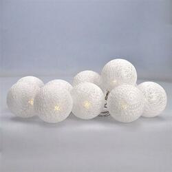 Solight LED řetěz vánoční koule bavlněné, 10LED, 1m, 2x AA, IP20
