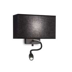 Nástěnné svítidlo Ideal Lux Hotel AP2 all black 215709 E27 1x60W černé